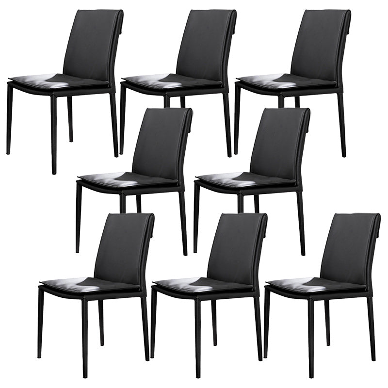 Leather Dining Side Chair Upholstered Side Chair for Kitchen Black 8 Piece Set Clearhalo 'Dining Chairs' 'Dining Tables & Seating' 'dining_chair' 'furn' 'furn_dining_chair' 'Furniture' 'Kitchen & Dining Furniture' 5394645