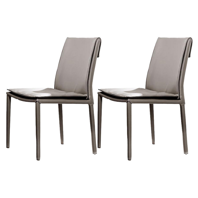 Leather Dining Side Chair Upholstered Side Chair for Kitchen Light Gray 2 Piece Set Clearhalo 'Dining Chairs' 'Dining Tables & Seating' 'dining_chair' 'furn' 'furn_dining_chair' 'Furniture' 'Kitchen & Dining Furniture' 5394647
