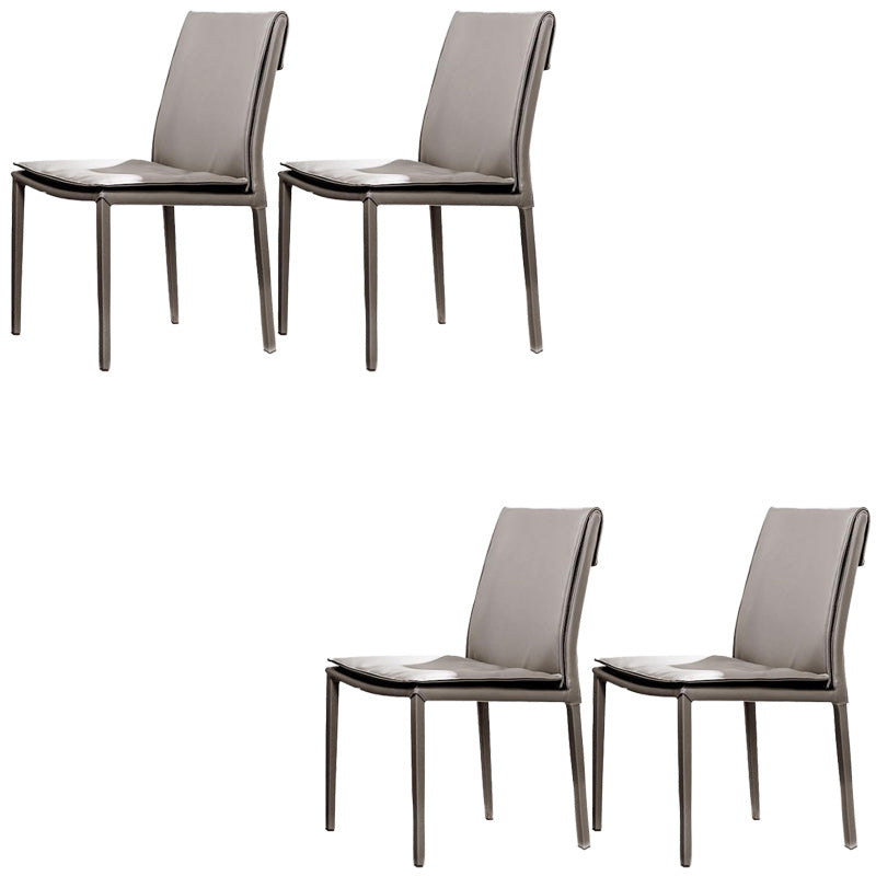 Leather Dining Side Chair Upholstered Side Chair for Kitchen Light Gray 4 Piece Set Clearhalo 'Dining Chairs' 'Dining Tables & Seating' 'dining_chair' 'furn' 'furn_dining_chair' 'Furniture' 'Kitchen & Dining Furniture' 5394648