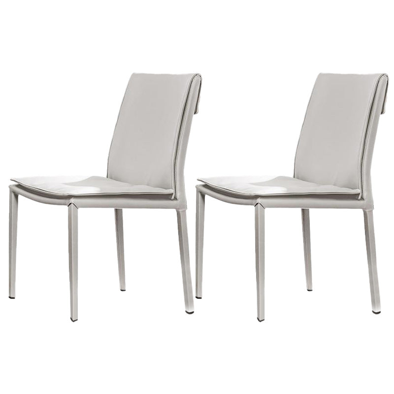 Leather Dining Side Chair Upholstered Side Chair for Kitchen White 2 Piece Set Clearhalo 'Dining Chairs' 'Dining Tables & Seating' 'dining_chair' 'furn' 'furn_dining_chair' 'Furniture' 'Kitchen & Dining Furniture' 5394651