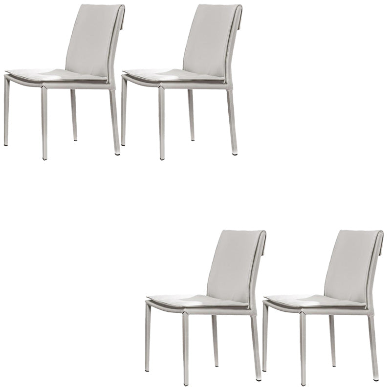 Leather Dining Side Chair Upholstered Side Chair for Kitchen White 4 Piece Set Clearhalo 'Dining Chairs' 'Dining Tables & Seating' 'dining_chair' 'furn' 'furn_dining_chair' 'Furniture' 'Kitchen & Dining Furniture' 5394652