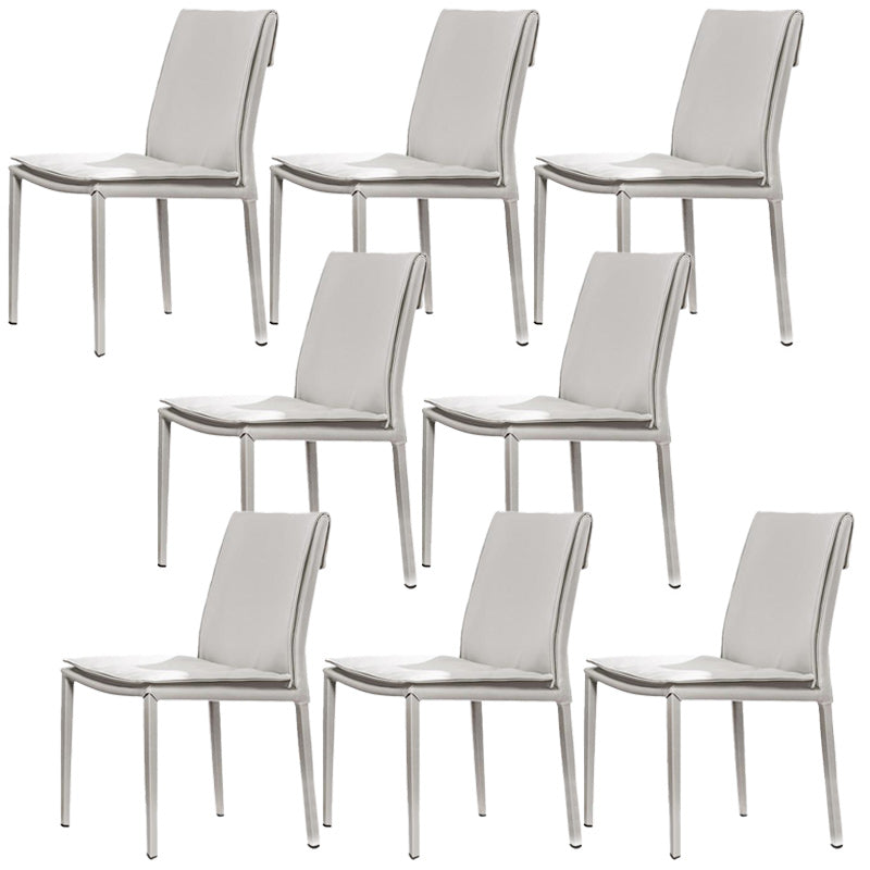 Leather Dining Side Chair Upholstered Side Chair for Kitchen White 8 Piece Set Clearhalo 'Dining Chairs' 'Dining Tables & Seating' 'dining_chair' 'furn' 'furn_dining_chair' 'Furniture' 'Kitchen & Dining Furniture' 5394654
