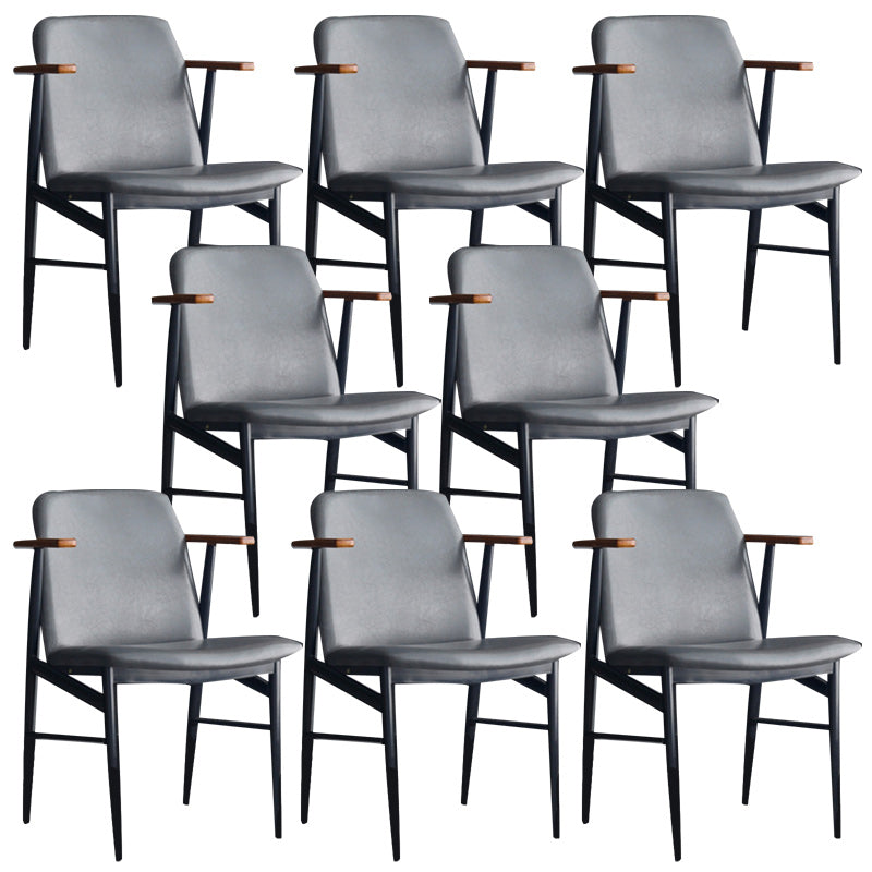 Sedia a braccio da pranzo in pelle PU Sedia a braccio imbottita industriale