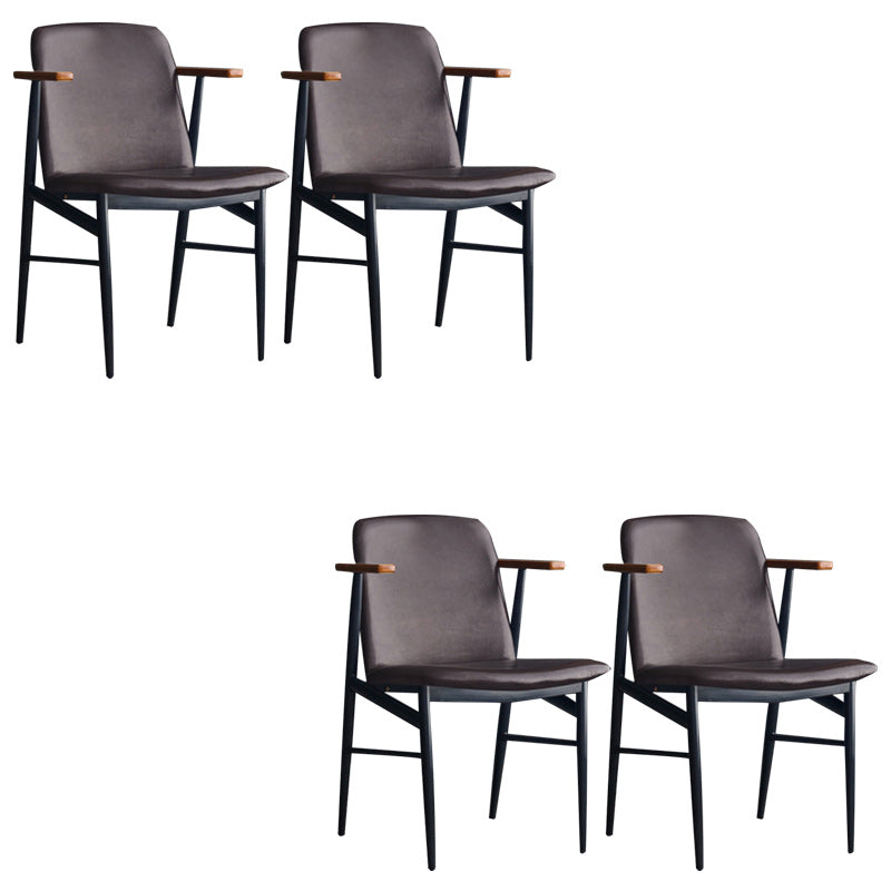 Sedia a braccio da pranzo in pelle PU Sedia a braccio imbottita industriale