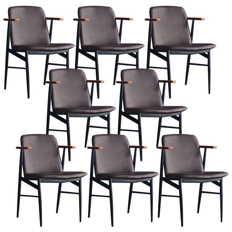 Sedia a braccio da pranzo in pelle PU Sedia a braccio imbottita industriale