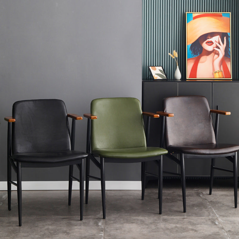 Sedia a braccio da pranzo in pelle PU Sedia a braccio imbottita industriale