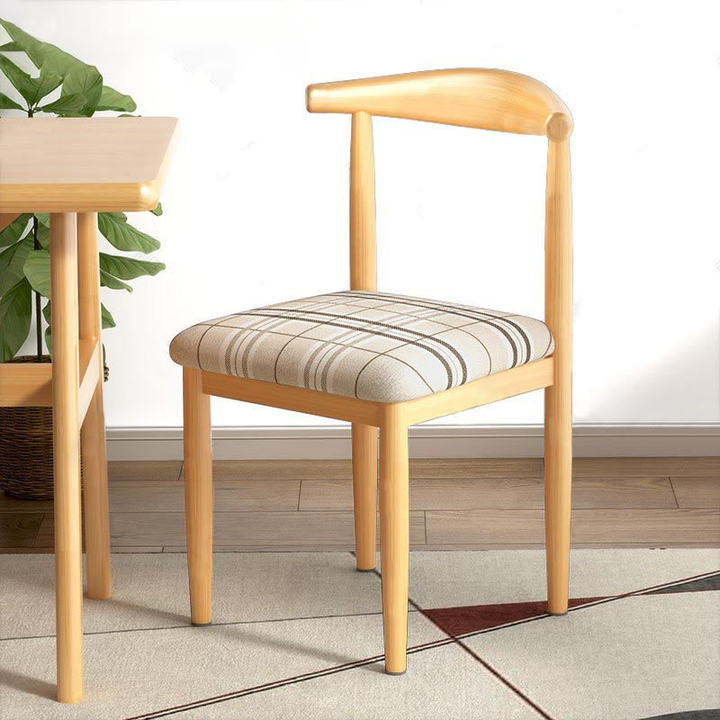 Silla de comedor de lino contemporánea muebles laterales de comedor abiertos en acabado mate para interiores