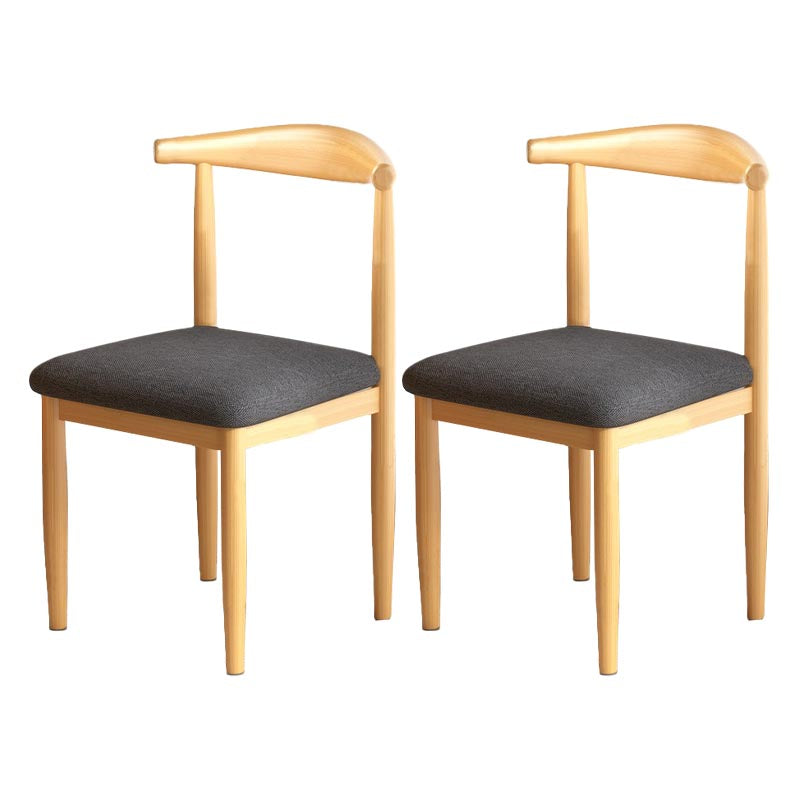 Silla de comedor de lino contemporánea muebles laterales de comedor abiertos en acabado mate para interiores