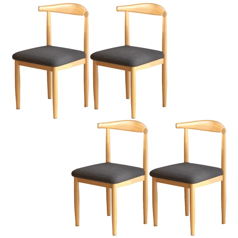 Silla de comedor de lino contemporánea muebles laterales de comedor abiertos en acabado mate para interiores