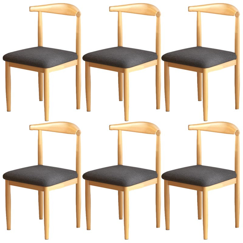 Silla de comedor de lino contemporánea muebles laterales de comedor abiertos en acabado mate para interiores