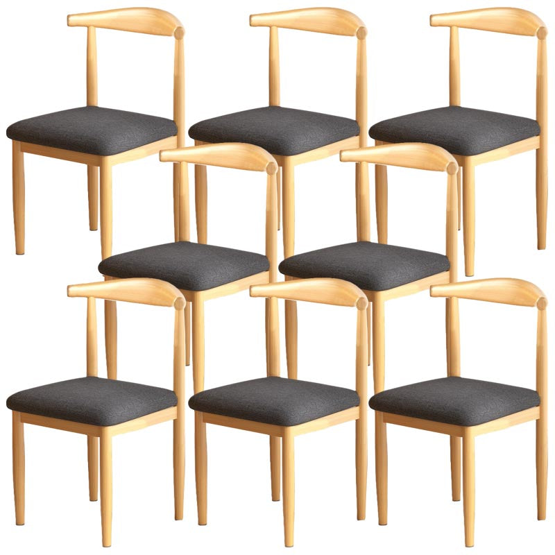 Silla de comedor de lino contemporánea muebles laterales de comedor abiertos en acabado mate para interiores