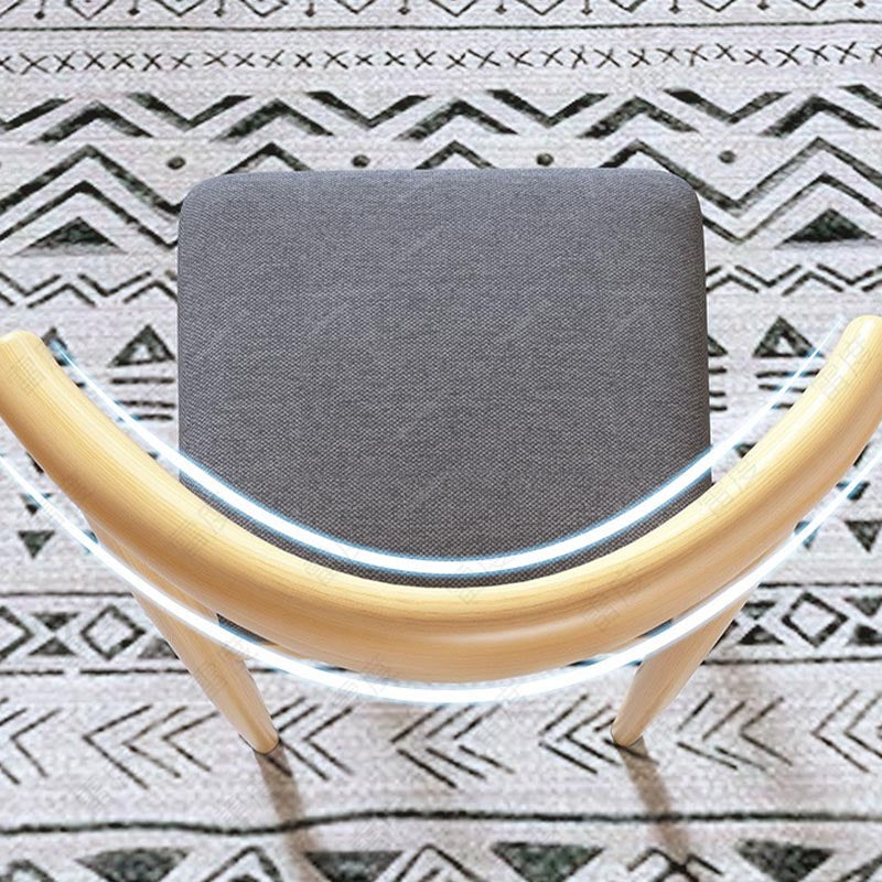 Silla de comedor de lino contemporánea muebles laterales de comedor abiertos en acabado mate para interiores