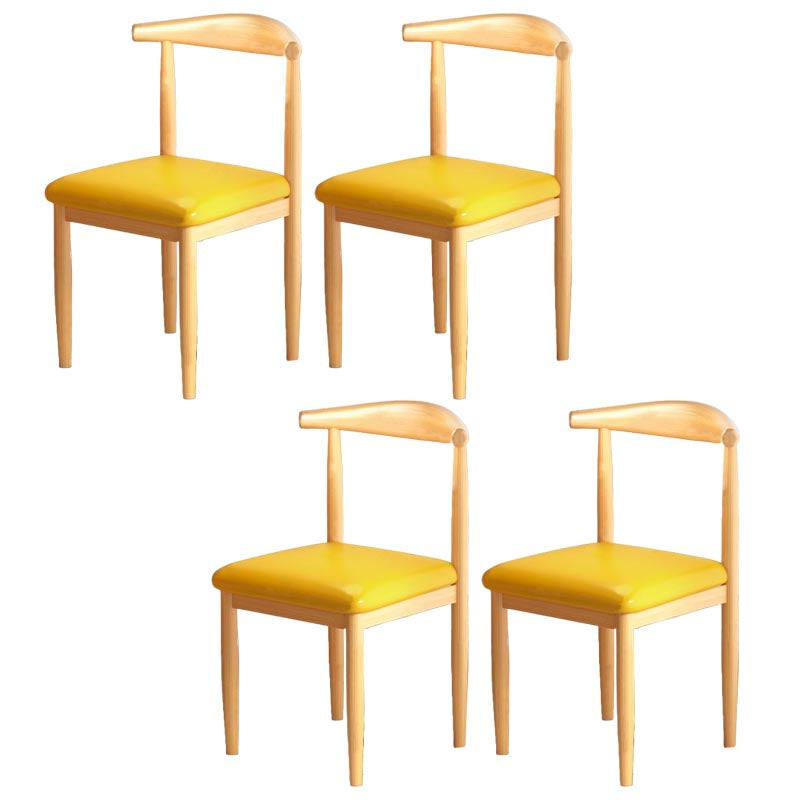 Silla de comedor de lino contemporánea muebles laterales de comedor abiertos en acabado mate para interiores