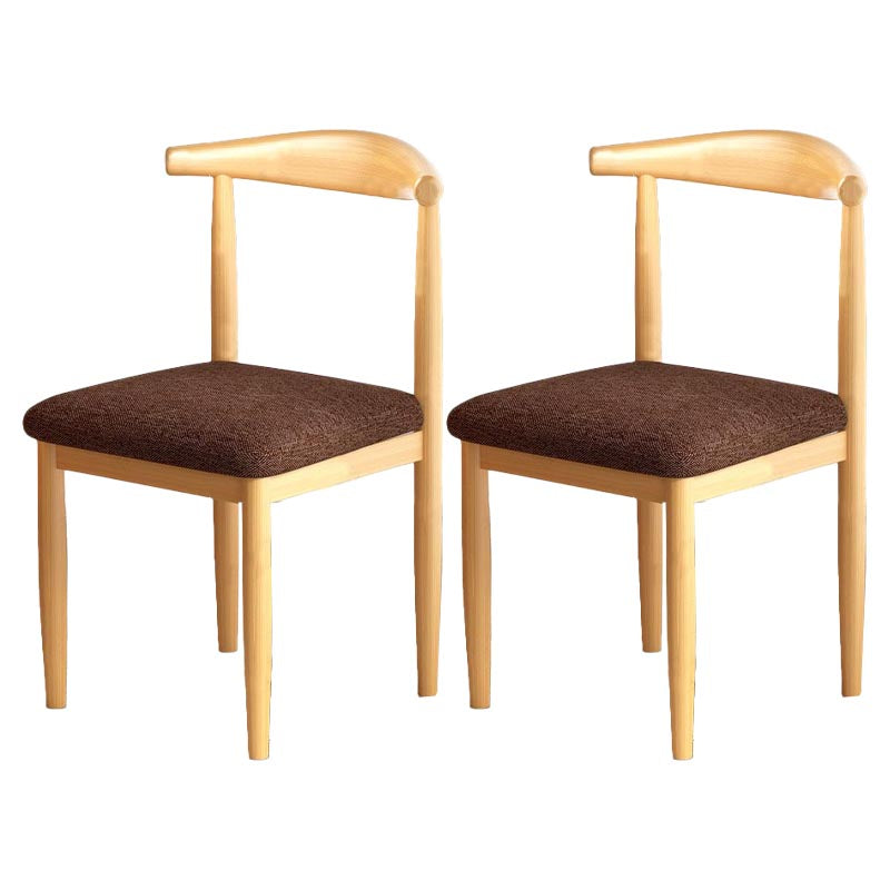 Silla de comedor de lino contemporánea muebles laterales de comedor abiertos en acabado mate para interiores