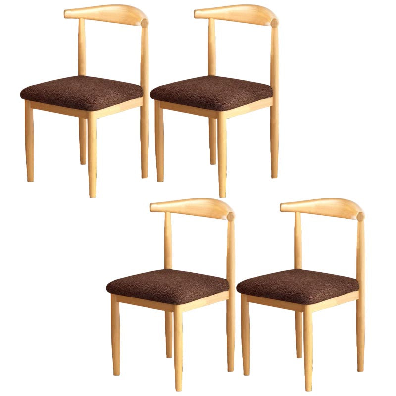 Silla de comedor de lino contemporánea muebles laterales de comedor abiertos en acabado mate para interiores