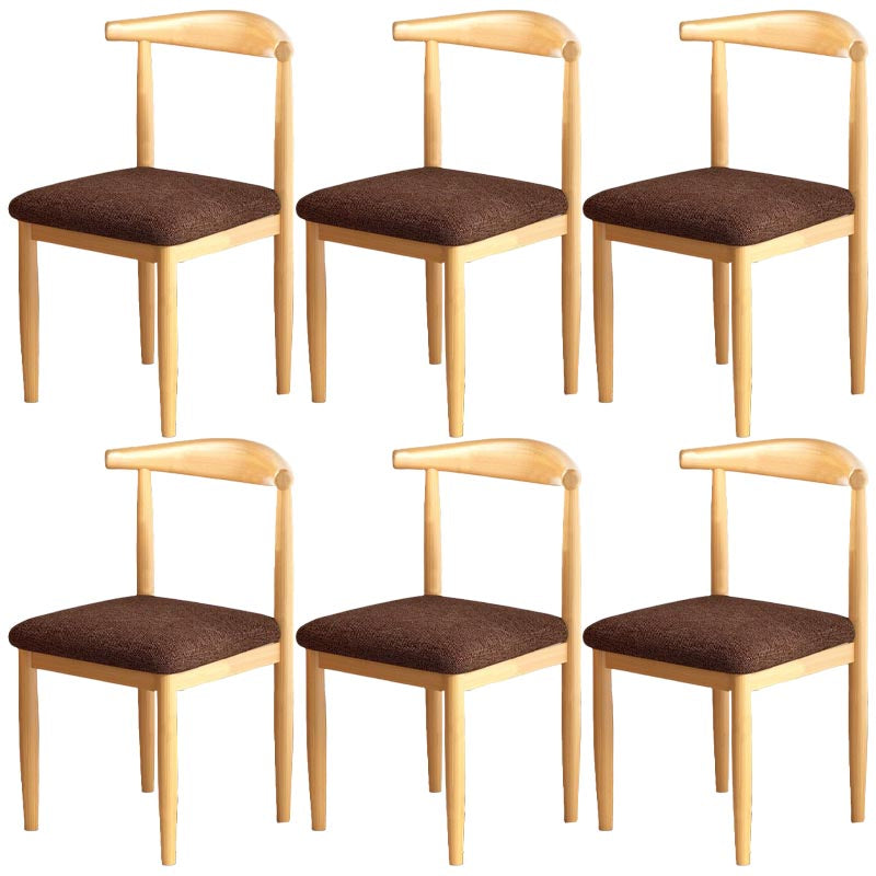 Silla de comedor de lino contemporánea muebles laterales de comedor abiertos en acabado mate para interiores