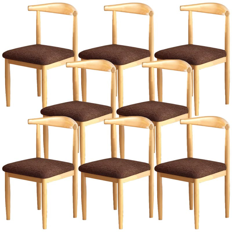 Silla de comedor de lino contemporánea muebles laterales de comedor abiertos en acabado mate para interiores