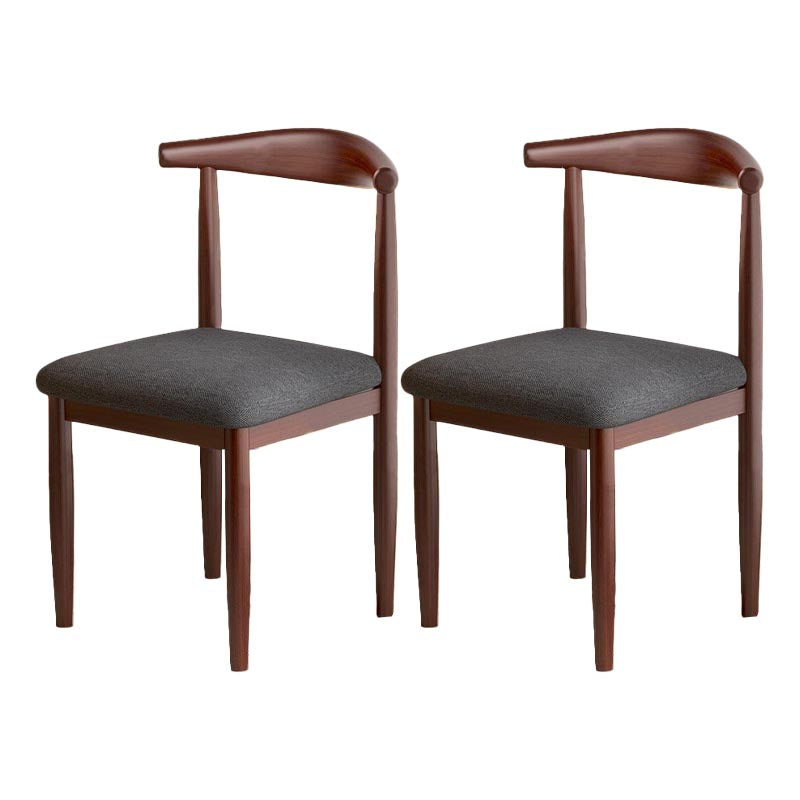 Silla de comedor de lino contemporánea muebles laterales de comedor abiertos en acabado mate para interiores