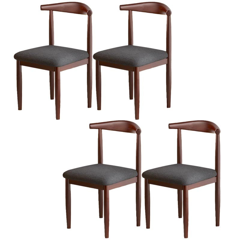 Silla de comedor de lino contemporánea muebles laterales de comedor abiertos en acabado mate para interiores