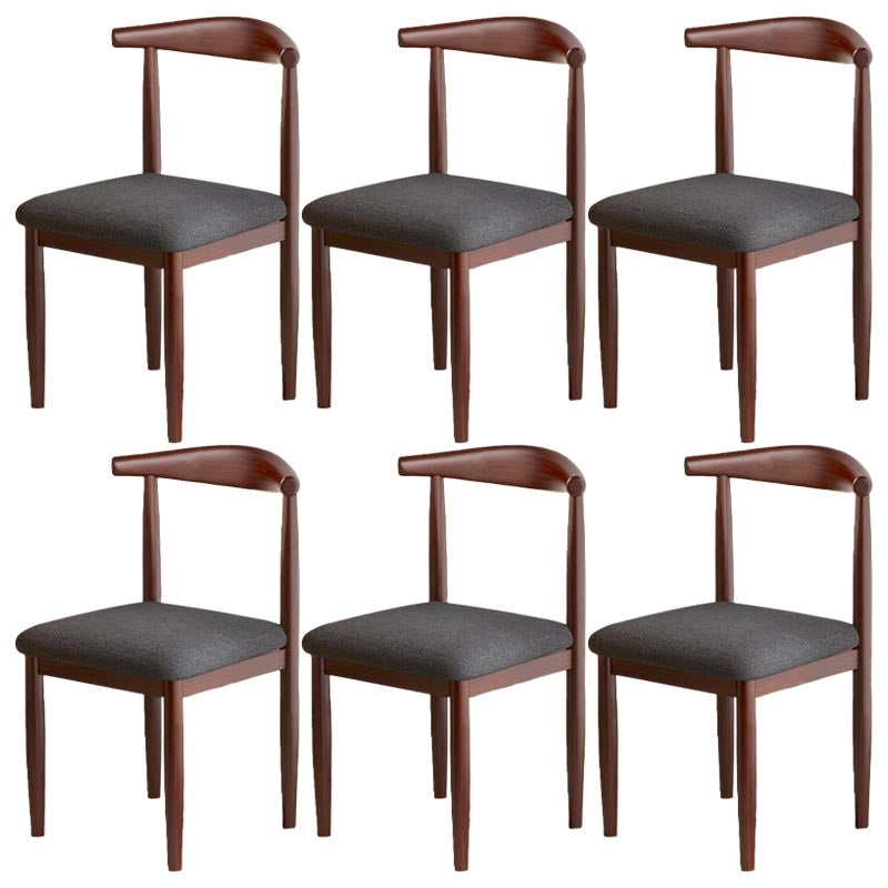 Silla de comedor de lino contemporánea muebles laterales de comedor abiertos en acabado mate para interiores