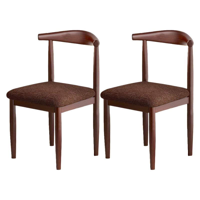 Silla de comedor de lino contemporánea muebles laterales de comedor abiertos en acabado mate para interiores