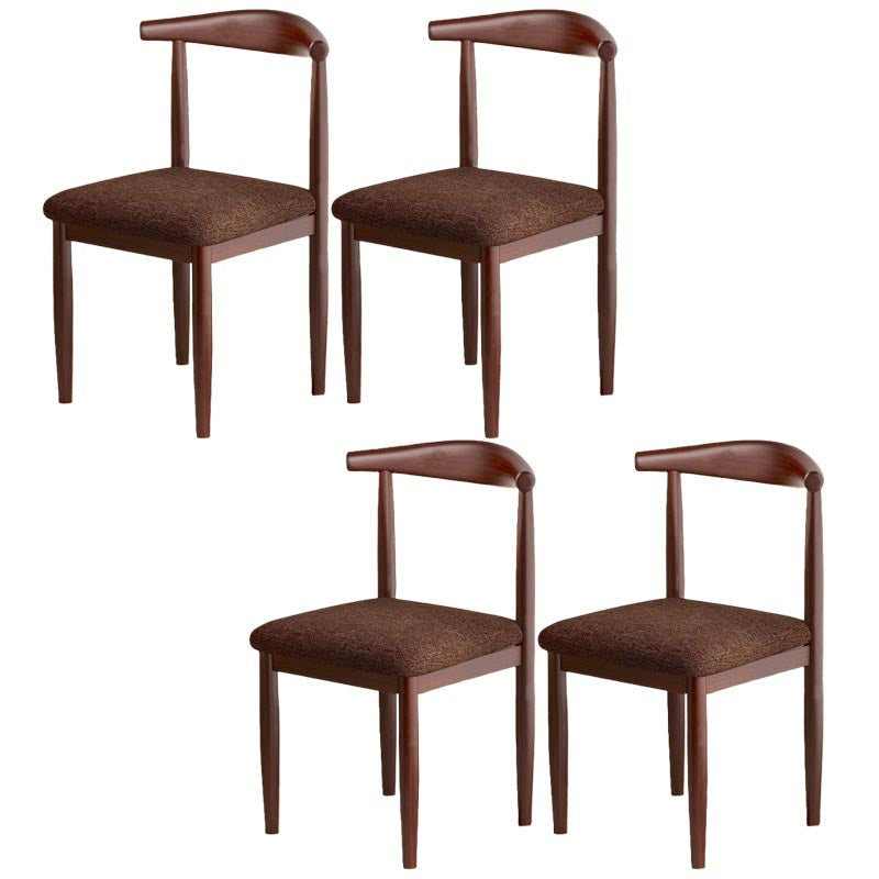 Silla de comedor de lino contemporánea muebles laterales de comedor abiertos en acabado mate para interiores