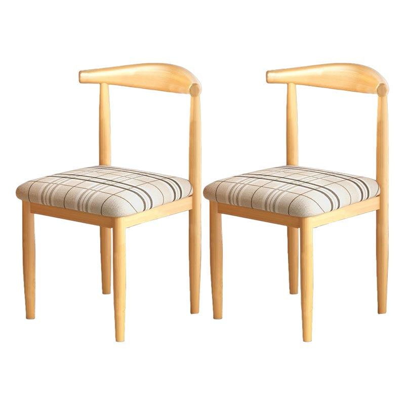 Silla de comedor de lino contemporánea muebles laterales de comedor abiertos en acabado mate para interiores