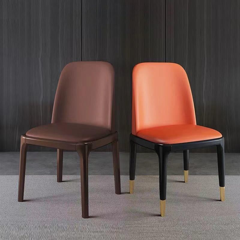 Silla de silla de comedor de cuero glamoroso en acabado mate para casa