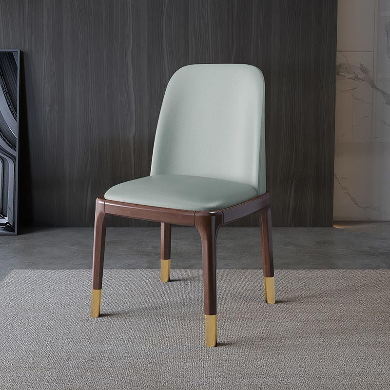 Silla de silla de comedor de cuero glamoroso en acabado mate para casa