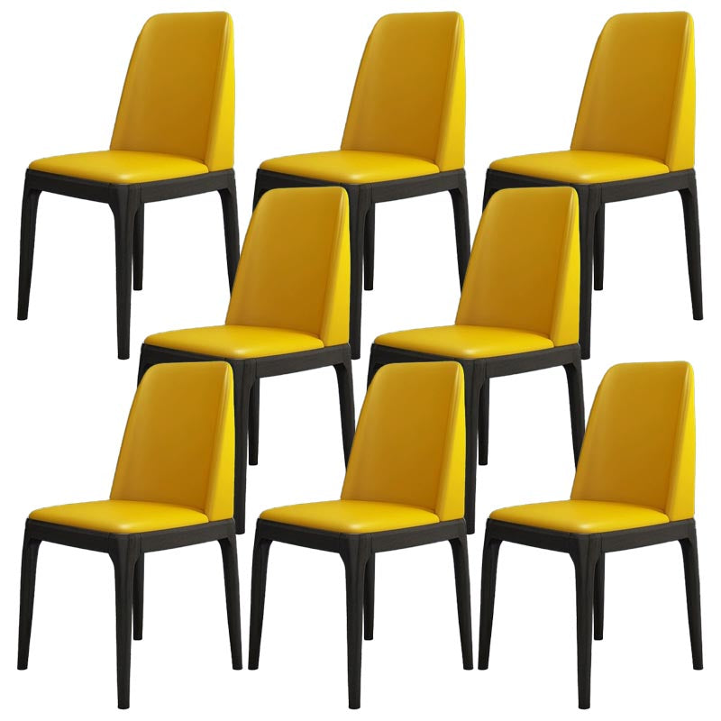 Silla de silla de comedor de cuero glamoroso en acabado mate para casa