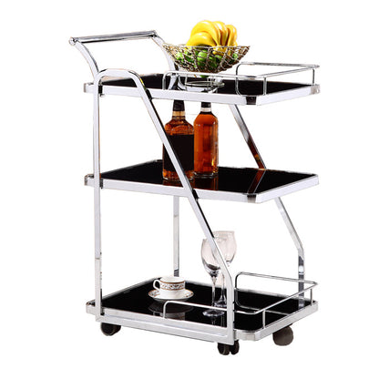 33.07"H Rolling Modern Prep Table Metal Rectangular Prep Table for Home Use