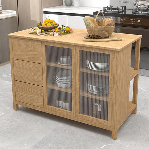 Tavolo da cucina tradizionale cucina stazionaria tavolo da cucina in legno con cassetto