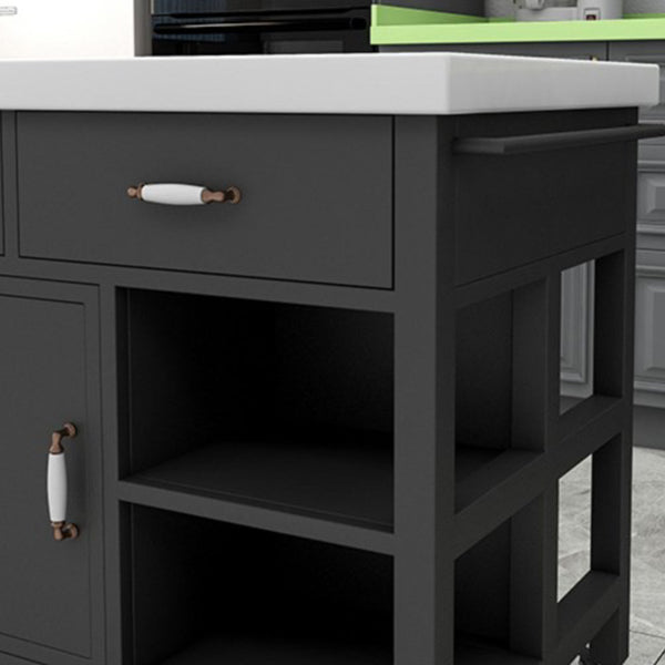 Isola da cucina industriale rotolante Isola di pietra in pietra isola cucina