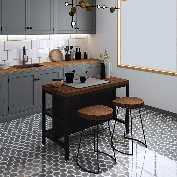 Industrial Stationary Kitchen Island Set Wood Rectangular Island Table Clearhalo 'furn' 'furn_kitchen_islands_carts' 'Furniture' 'Kitchen & Dining Furniture' 'Kitchen Islands & Carts' 'kitchen_islands_carts' 5394869