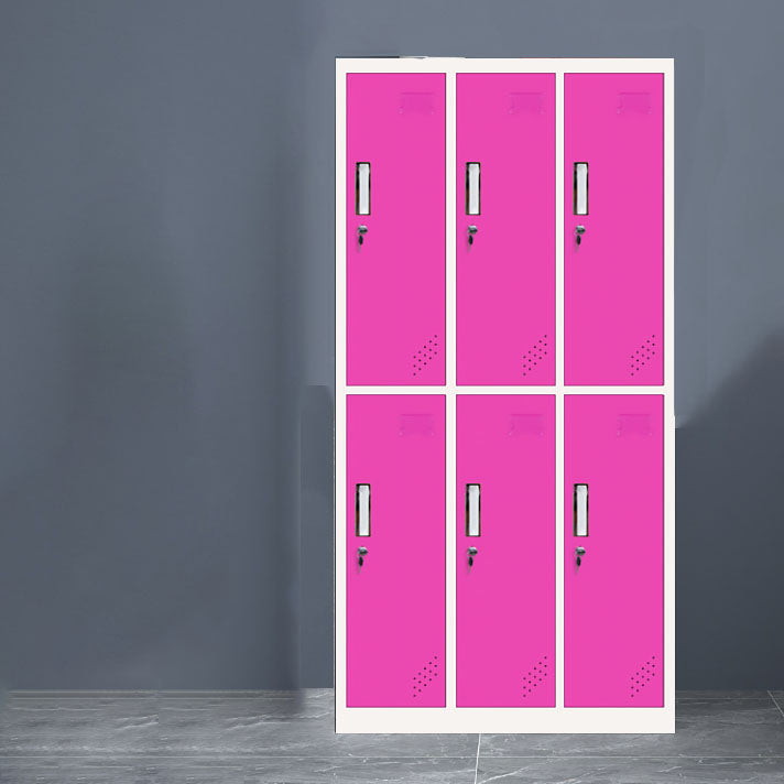 Contemporary Wardrobe 6-Door Metal Wardrobe Closet, 35.43" D x 16.53" W x 70.87" H