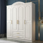 French Country Wardrobe White Colour Wooden Wardrobe Closet With 2 Drawers