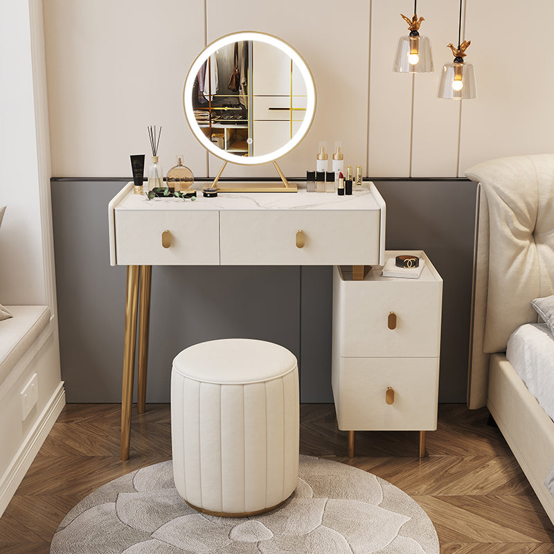 2/4-Drawer Vanity Makeup Table Tabre Set Vanity Tool - 15,57 "D x 30,71" H Vanity White