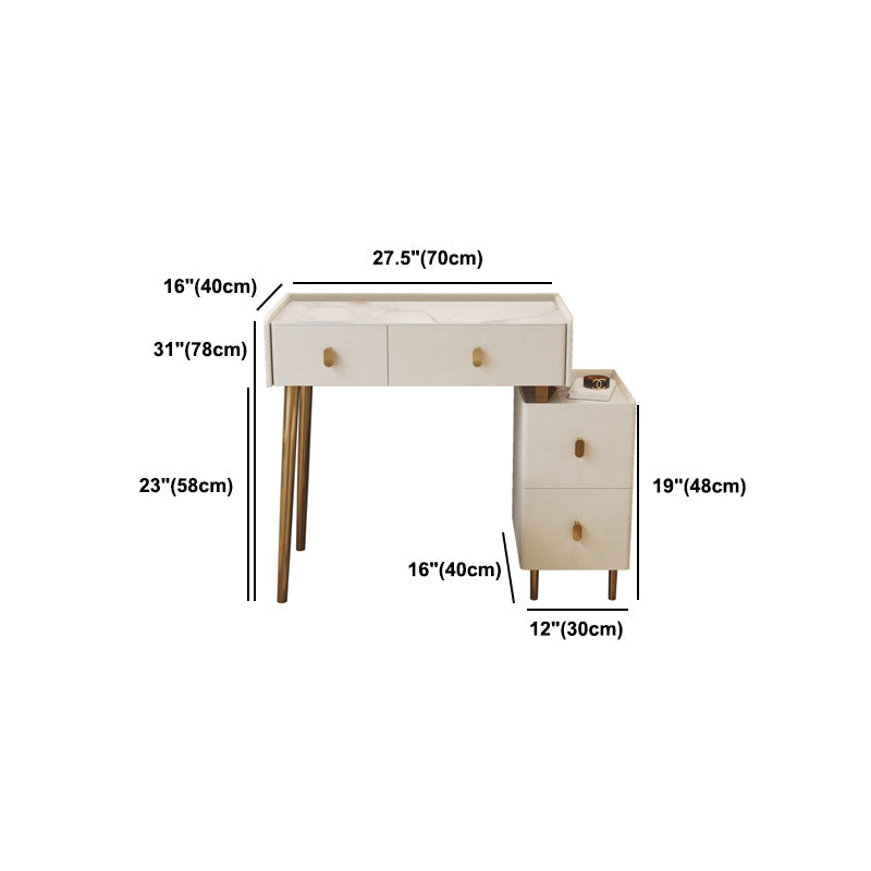 2/4-Drawer Vanity Makeup Table Tabre Set Vanity Tool - 15,57 "D x 30,71" H Vanity White