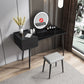 2 Storage Drawers Stone Top Vanity Table, 39.37"/47.24" W Make-up Vanity Set Makeup Vanity & Stools 47"L x 18"W x 30"H Black Clearhalo 'Bedroom Furniture' 'furn' 'furn_makeup_vanities' 'Furniture' 'Makeup Vanities' 'makeup_vanities' 5397942