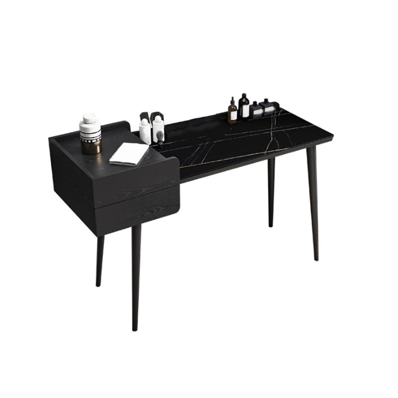 2 Storage Drawers Stone Top Vanity Table, 39.37"/47.24" W Make-up Vanity Set Makeup Vanity 47"L x 18"W x 30"H Black Clearhalo 'Bedroom Furniture' 'furn' 'furn_makeup_vanities' 'Furniture' 'Makeup Vanities' 'makeup_vanities' 5397945