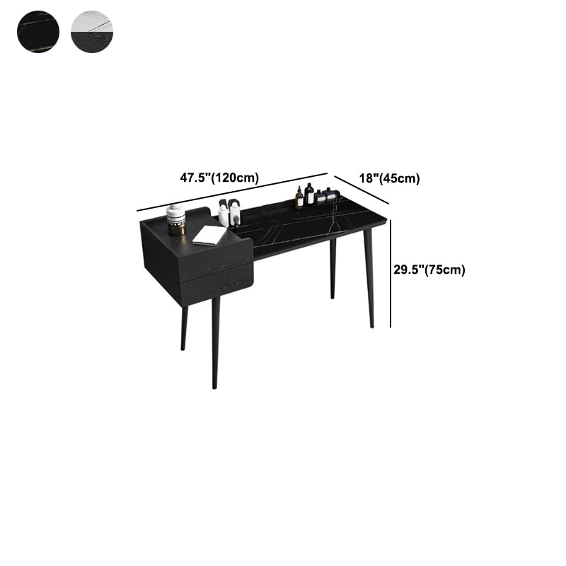 2 Storage Drawers Stone Top Vanity Table, 39.37"/47.24" W Make-up Vanity Set Clearhalo 'Bedroom Furniture' 'furn' 'furn_makeup_vanities' 'Furniture' 'Makeup Vanities' 'makeup_vanities' 5397954