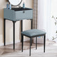 Wood/Stone Vanity Set with Stool, 1 Drawer Modern Dresser - 30.7" H Clearhalo 'Bedroom Furniture' 'furn' 'furn_makeup_vanities' 'Furniture' 'Makeup Vanities' 'makeup_vanities' 5397977