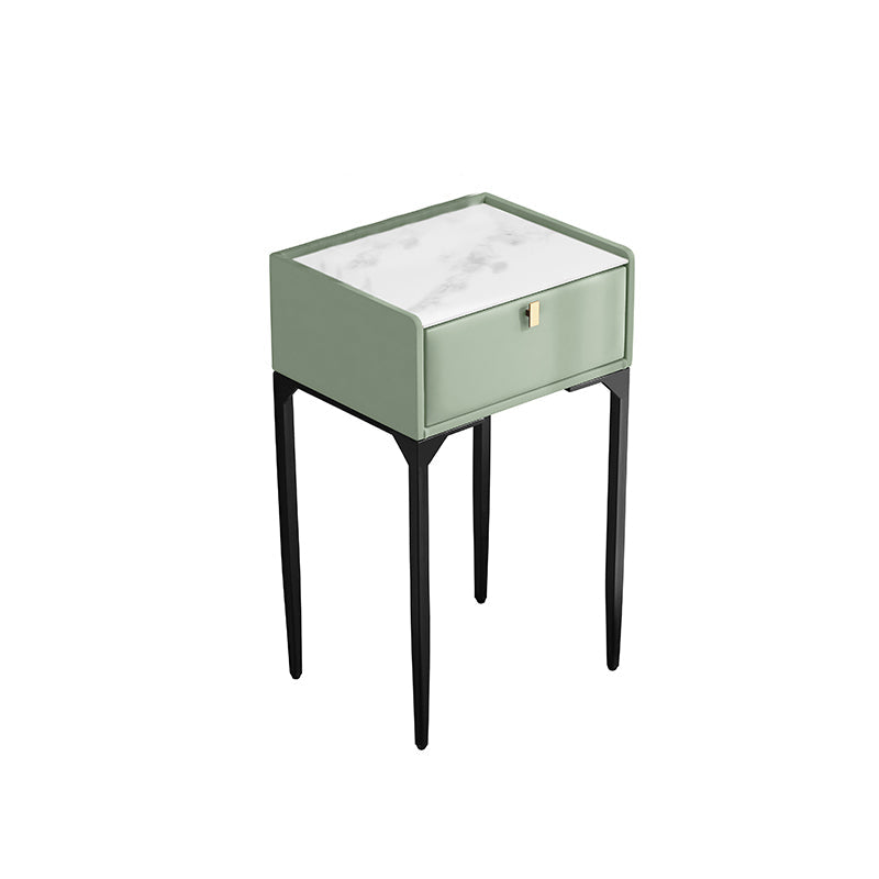 Wood/Stone Vanity Set with Stool, 1 Drawer Modern Dresser - 30.7" H Makeup Vanity Green Clearhalo 'Bedroom Furniture' 'furn' 'furn_makeup_vanities' 'Furniture' 'Makeup Vanities' 'makeup_vanities' 5397981