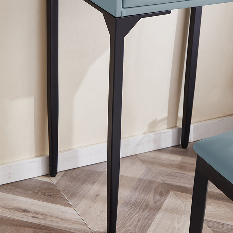 Wood/Stone Vanity Set with Stool, 1 Drawer Modern Dresser - 30.7" H Clearhalo 'Bedroom Furniture' 'furn' 'furn_makeup_vanities' 'Furniture' 'Makeup Vanities' 'makeup_vanities' 5397988