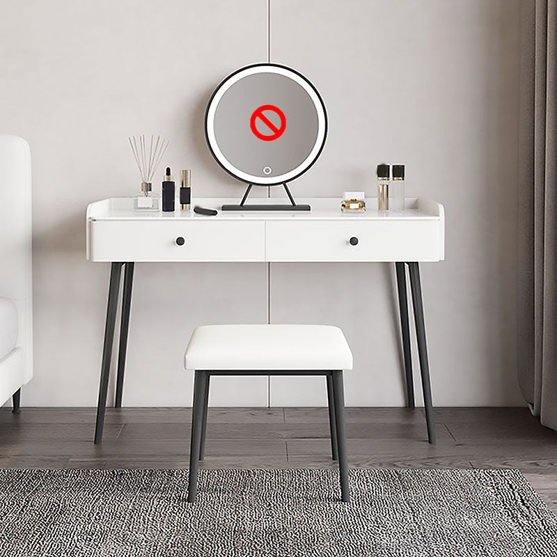 Moderne witte stenen make -up make -upkapeltafel ontlasting set - 31.5 "/39.37" /47.24 "w