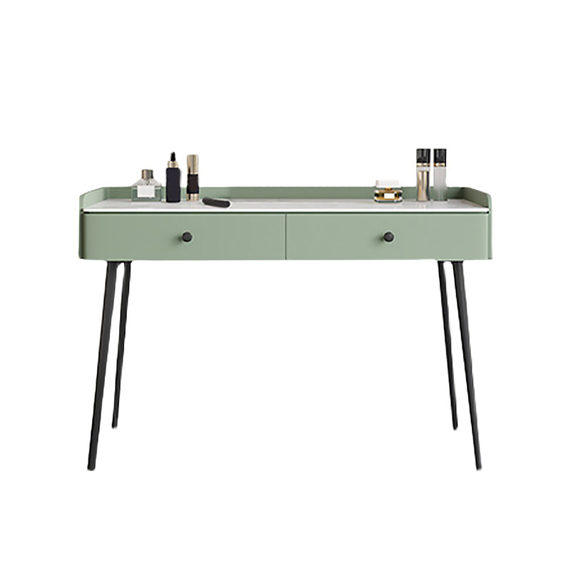 Set di sgabelli moderni per trucco per vanità in pietra bianca - 31,5 "/39.37" /47.24 "w