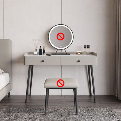 Moderne witte stenen make -up make -upkapeltafel ontlasting set - 31.5 "/39.37" /47.24 "w