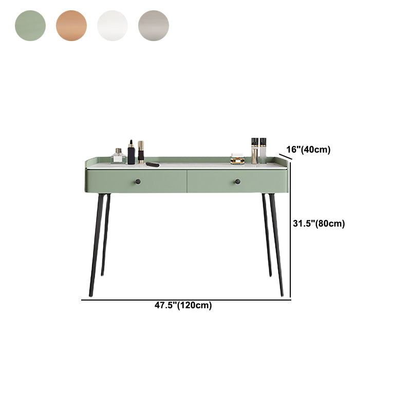 Set di sgabelli moderni per trucco per vanità in pietra bianca - 31,5 "/39.37" /47.24 "w