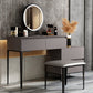 Vanité en bois grise, 31,5 "/39.4" largeur de vanité de maquillage avec tabouret