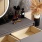 Vanité en bois grise, 31,5 "/39.4" largeur de vanité de maquillage avec tabouret